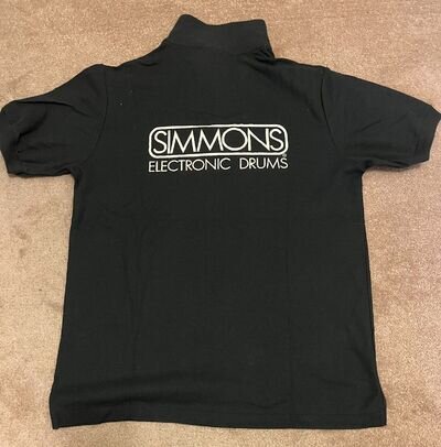 1985 SIMMONS Electronic Drums Genuine Polo T-SHIRT Size M UK