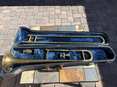 Parts/Repair Rare 1945 WWII Holton Collegiate Trombone with Case Serial 158558