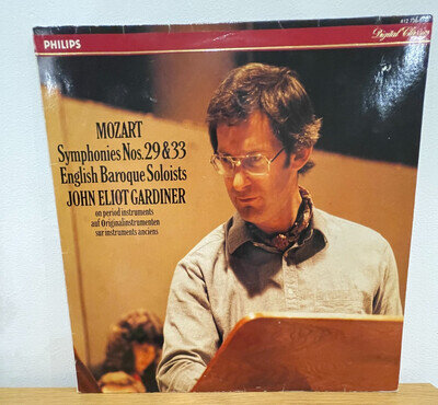 MOZART SYMPHONIES 29 &33 JOHN ELIOT GARDINER PHILIPS 1986 NM/VG+ ENGLISH BAROQUE