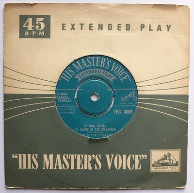 Sons Of The Pioneers Cool Water EP HMV 7EG8069 EX 1950s