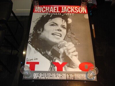 Michael Jackson Bad Tour Concert 1988 Official Japan Promo Announcement Poster