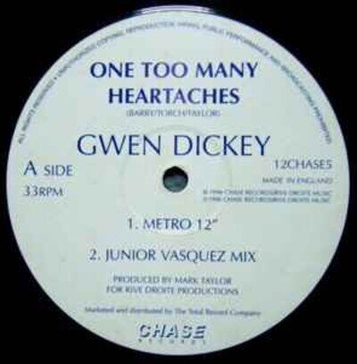 Gwen Dickey - One Too Many Heartaches - Used Vinyl Record 12 - 22 - Y1177z