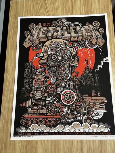 Metallica Milwaukee 2018 poster Jesse Philips! RARE Ap Edition