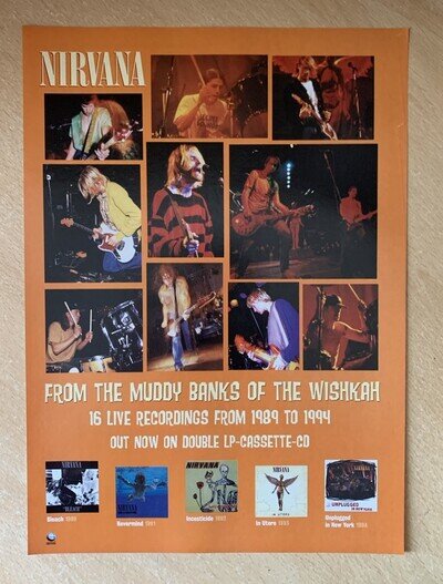 NIRVANA MUDDY BANKS LIVE ALBUM ORIGINAL MAGAZINE ADVERT A4 POSTER 1996
