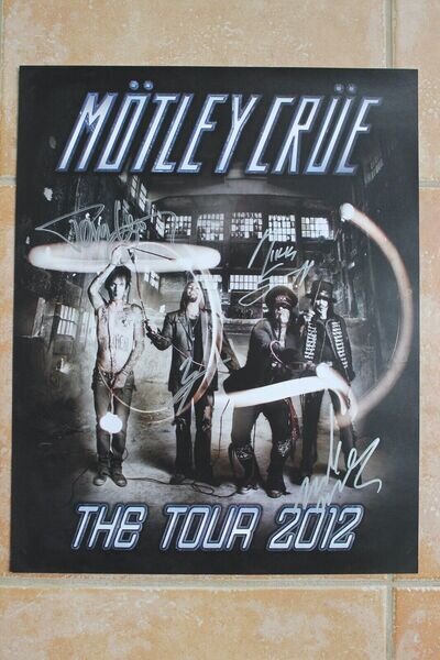 Nikki Sixx Mars Neil Lee Signed Motley Crue Concert Tour Poster Autographed