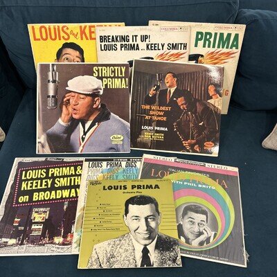 LOUIS PRIMA, KEELY SMITH 9 RECORD LOT, VG+