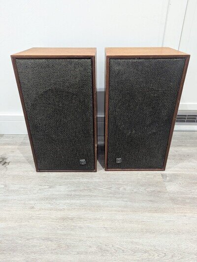 Pair Of Dynatron Vintage Speakers LS1424 Wooden