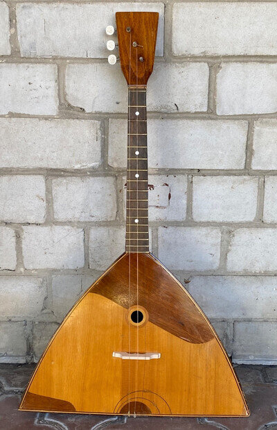 Balalaika Prima 3 strings vintage original Soviet Era folk Instrument Ukraine.