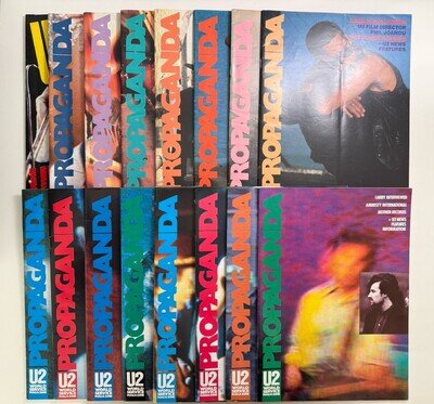 U2 Propaganda Official Magazine #1-14 Inc Poster Inserts & Leaflets (1986-1991)