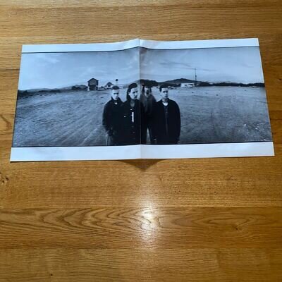U2 insert poster The Joshua Tree, Original, Vintage, Lyrics On Back VGC