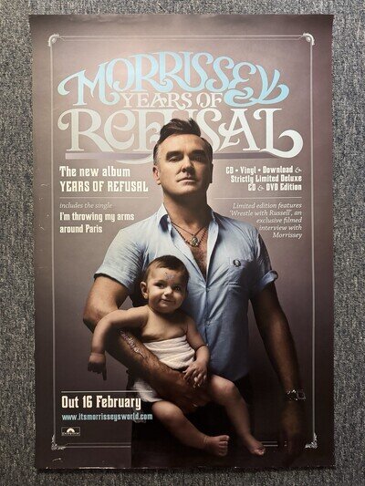 RARE 75x51 BILLBOARD/RECORD STORE POSTER - MORRISSEY - YEARS OF REFUSAL (2009)