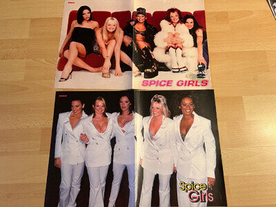 120 SPICE GIRLS German clippings + poster lot Victoria Beckham Emma Bunton Mel C