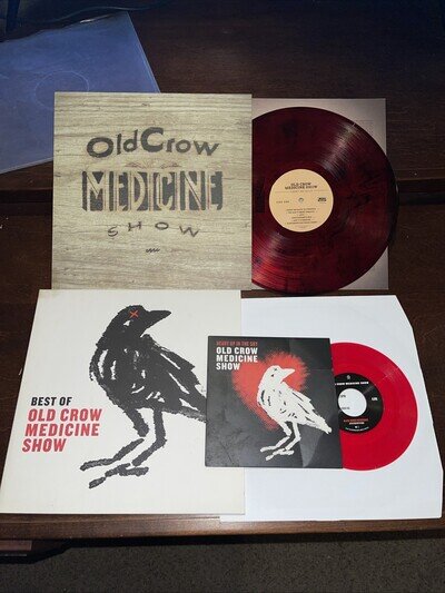 Old Crow Medicine Show Vinyl Lot Carry Me Back Best Of Cherry Wood + Red 7”