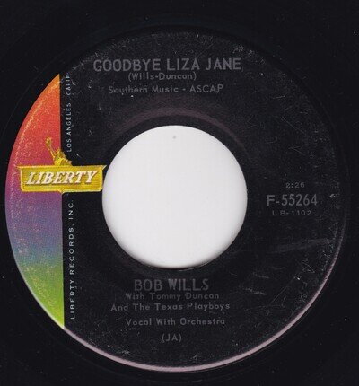 Country-- Bob Wills – Goodbye Liza Jane / The Image Of Me