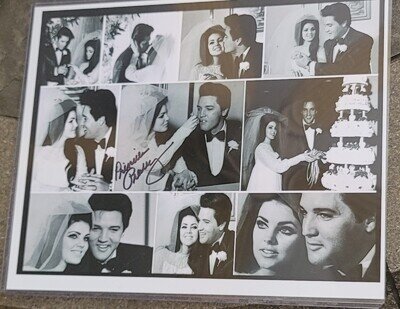 elvis presley and priscilla wedding Signed Autograph 8x10