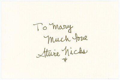 FLEETWOOD MAC -STEVIE NICKS- MEARS Signed/Autograph/Auto Vintage Music Card