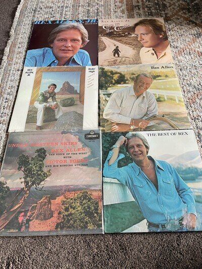 REX ALLEN LOT OF 6 LP'S ALL LISTED 3 ARE SEALED UP
