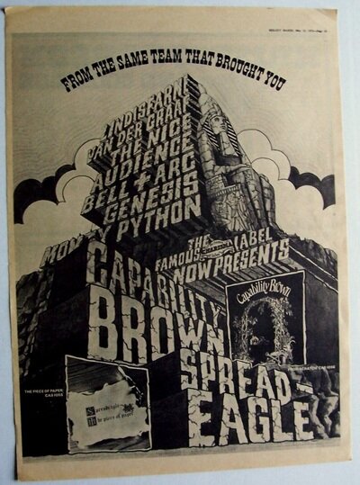 CHARISMA 1972 Poster Ad GENESIS THE NICE VAN DER GRAAF GENERATOR MONTY PYTHON