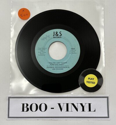 Johnnie Richardson & Joe Rivers* - You're Just Right For The Part 7” Soul Vinyl