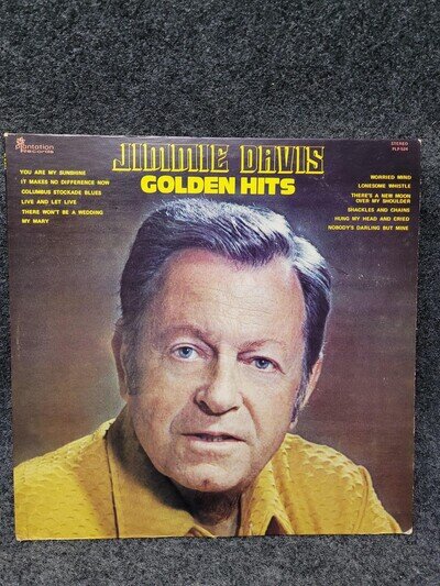 Vintage Jimmie Davis Golden Hits Green Vinyl LP Plantation Records 1978 Country