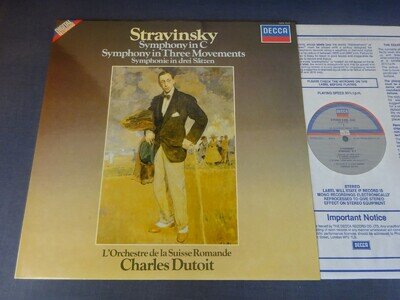 NM STRAVINSKY - SYMPHONIES IN C / 3 MOVEMENTS LP, LOSR, Dutoit, DECCA SXDL 7543