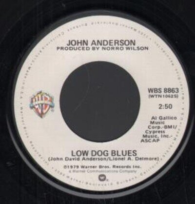 John Anderson Low Dog Blues 7" vinyl USA Warner Bros 1979 B/w girl for you
