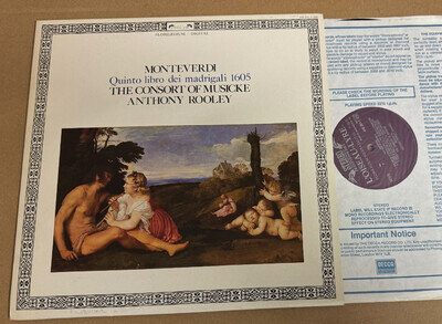 410 291-1 Monteverdi Quinto libro di madrigali 1605 Anthony Rooley Consort of Mu
