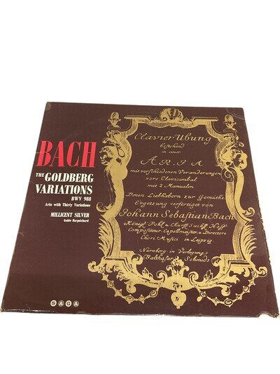 Bach The Goldberg Variations BWV 988 Millicent Silver Vinyl Record LP