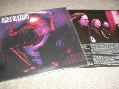 BENEDICTION -GRIND BASTARD- AWESOME RARE LTD EDITION BLUE VINYL LP X 2 OBITUARY