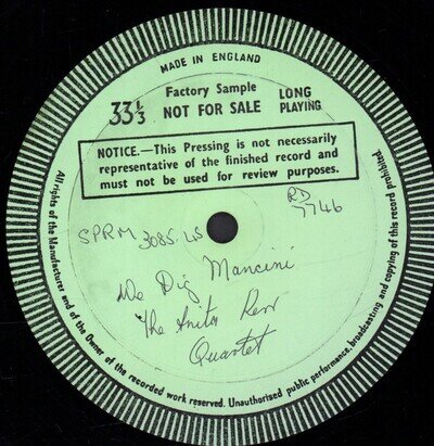 Anita Kerr Quartet We Dig Mancini LP vinyl UK Rca Victor 1966 test pressing