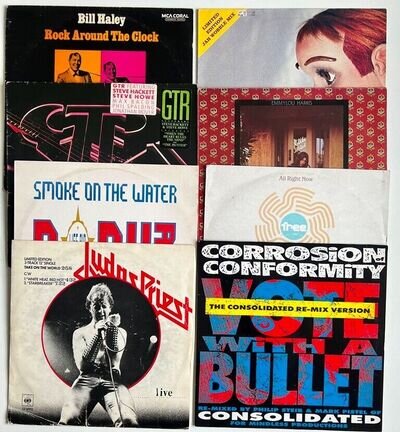 ROCK 8x 12"/ LP Vinyl Set Emmylou Harris, Free, Judas Priest, GTR, Ian McNabb ++