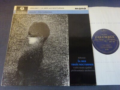 ED1 DEBUSSY - LA MER / NOCTURNES LP, Philharmonia, Giulini, COLUMBIA 33CX 1818