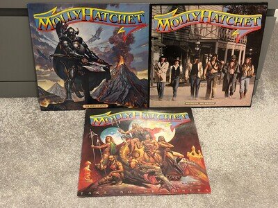 MOLLY HATCHET - Take No Prisoners/Deed Is Done/No Guts No Glory 3 x LP Lot EX/EX