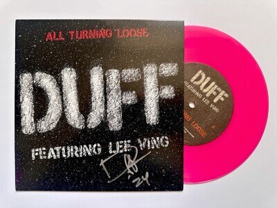 Duff McKagan SIGNED Pink 7” Vinyl LP All Turning Loose AUTOGRAPHED GNR Guns N Ro