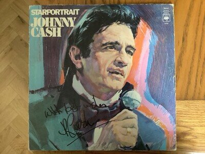 Signed Johnny Cash Starportrait Double LP :Compilation 1972 Ex Condition