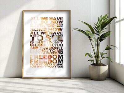 ❤ GEORGE MICHAEL ❤ Freedom 90 - song lyrics poster art print wham