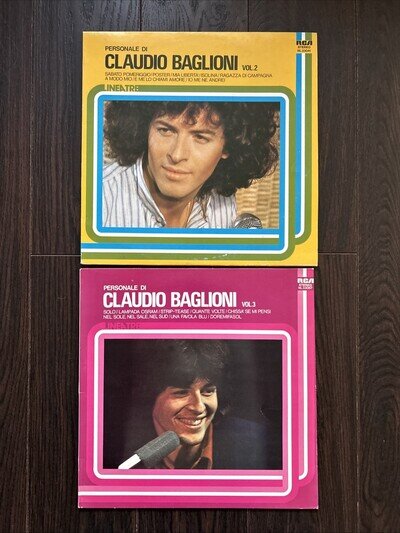 Claudio Baglioni Vol.2 and Vol.3. Vinyl LP Album Records. Vol3 Is P78 Both VCG