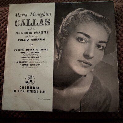 Maria Meneghini Callas - Puccini Operatic Arias - 7” Vinyl EP Record VGC