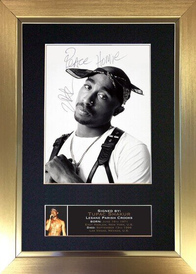 #664 TUPAC SHAKUR Rap Artist Very Rare Signed Autograph Mounted Photo REPRO A4