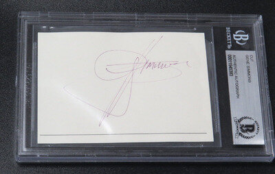 KISS GENE SIMMONS CUT AUTOGRAPH AUTHENTICATED & SLABBED BY BECKETT