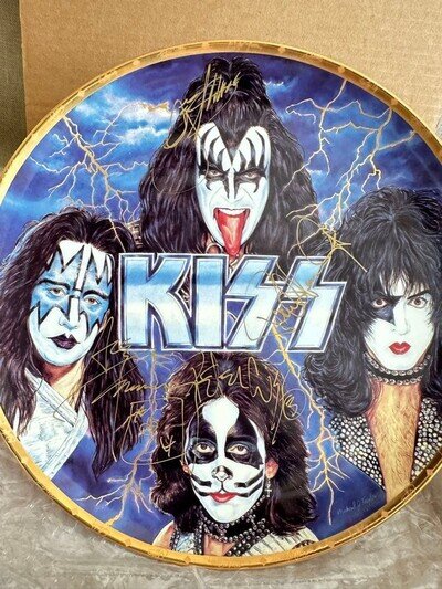 Ultra-rare autographed KISS Rockers & Rulers collector's plate