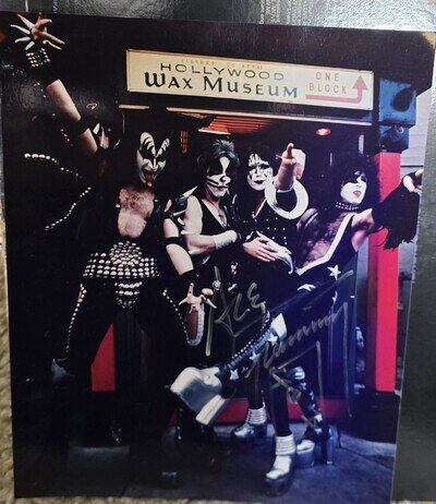 ACE FREHLEY HAND AUTOGRAPHED 8X10 GLOSSY PHOTO IN ALIVE COSTUMES