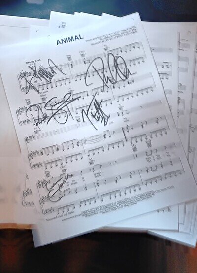 Def Leppard Autographed Sheet Music, Animal.