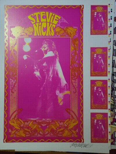 Stevie Nicks Original Art Print Poster BELADONNA Uncut Sheet 2-color Bob Masse