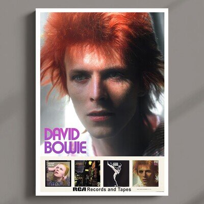 David Bowie - Early 1972 Promo Advert Rare Poster MULTI-PRINT 3 FRAMED EXCLUSIVE
