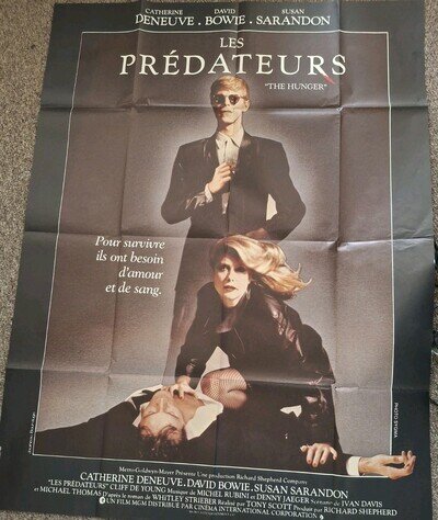 RARE DAVID BOWIE GIANT FRENCH POSTER 'LES PREDATEURS' THE HUNGER