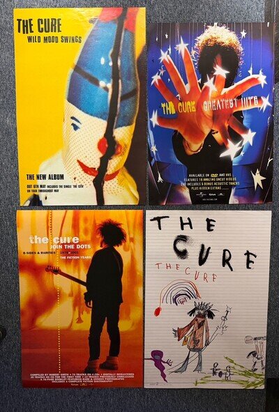 Four RARE ORIG LARGE RECORD STORE/BILLBOARD POSTERS - THE CURE - EARLY 2000s
