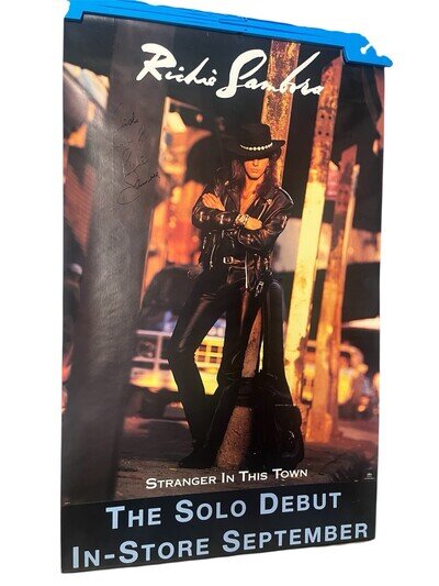 SIGNED Richie Sambora Stranger In This Town Original Promo Poster AUTO Bon Jovi