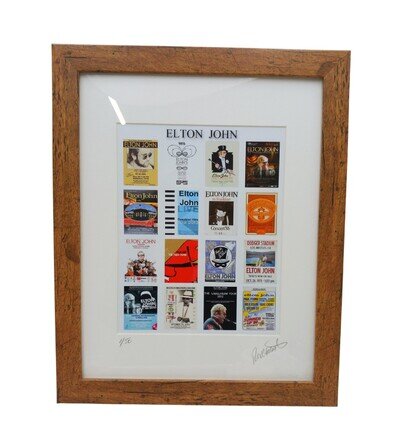 Elton John Concert Signed by Rick McCallister Poster Collection Framed Print