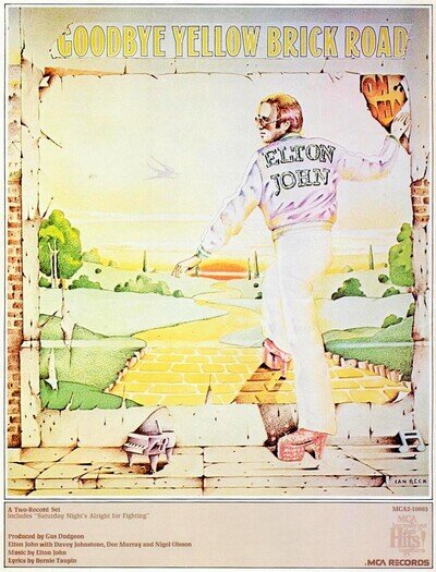 1973 ELTON JOHN Goodbye Yellow Brick Rd 13 x 17 Reproduction LP Promo Poster Ad